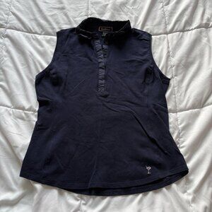 Golftini Womens Size Small Sleeveless Blue Golf Polo Tank Top Collared Shirt